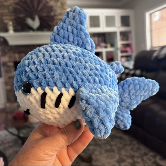 Crochet Shark Plush handmade by Petunias Patch (Me) - Picture 3 of 12